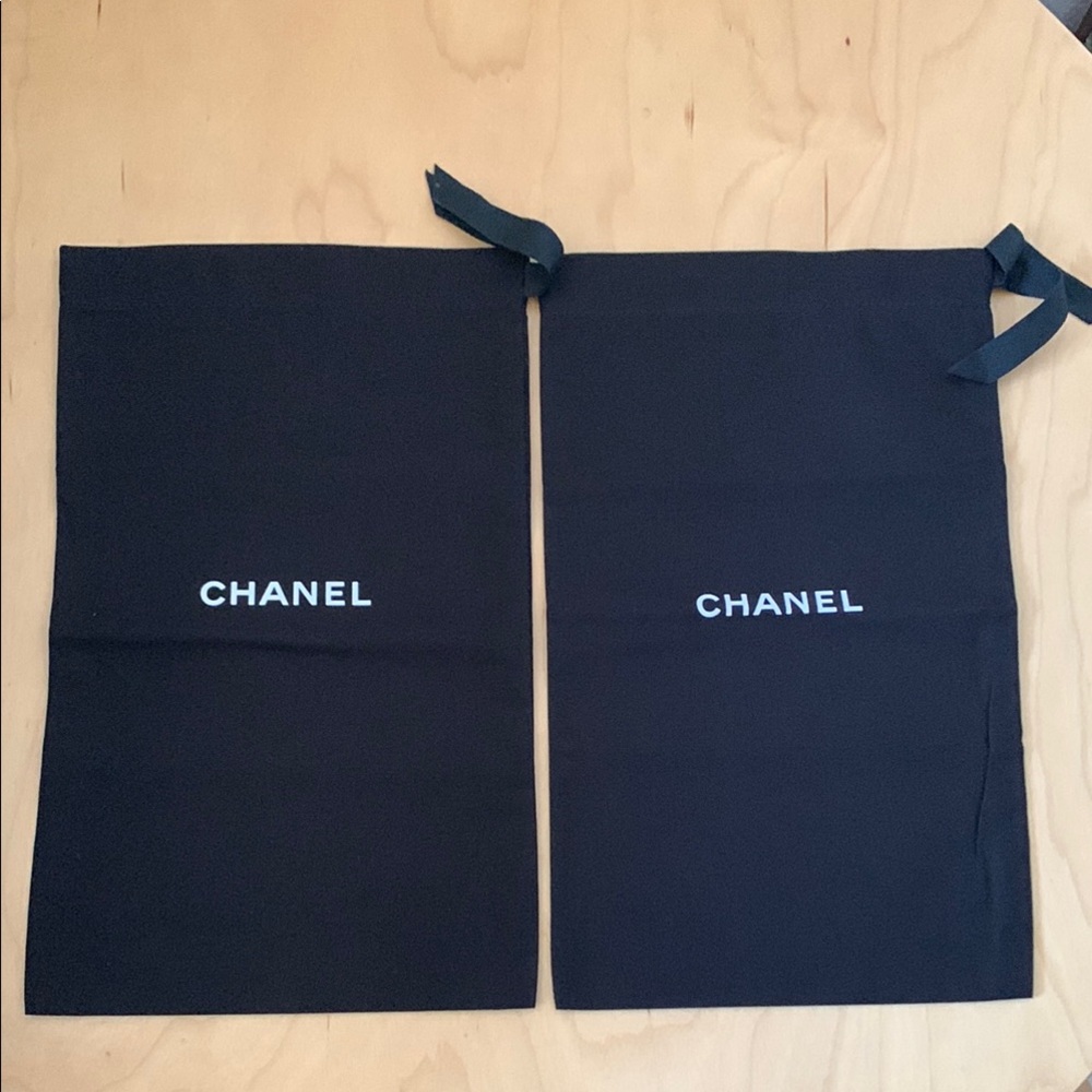 CHANEL Black Shoe Dust Bags Set